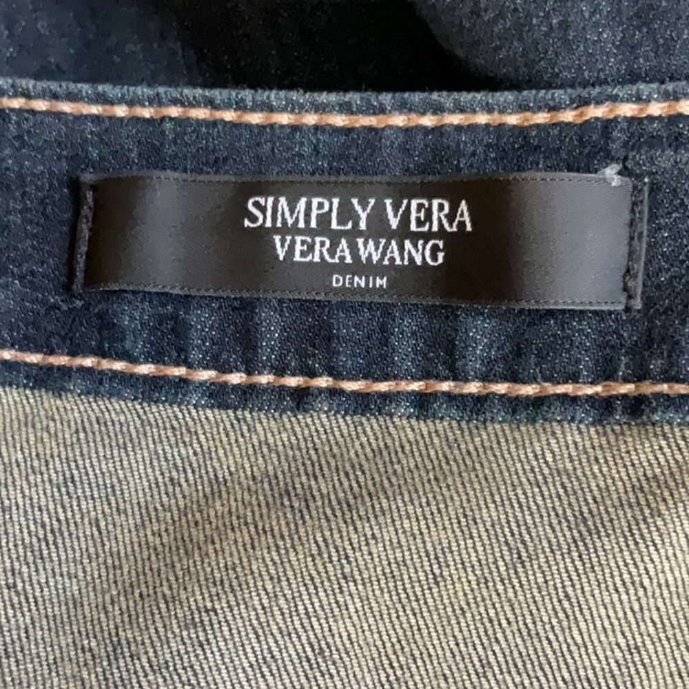 Simply Vera Vera Wang Women’s Dark Blue Mid Rise Denim Capri Size 20W - Picture 7 of 14